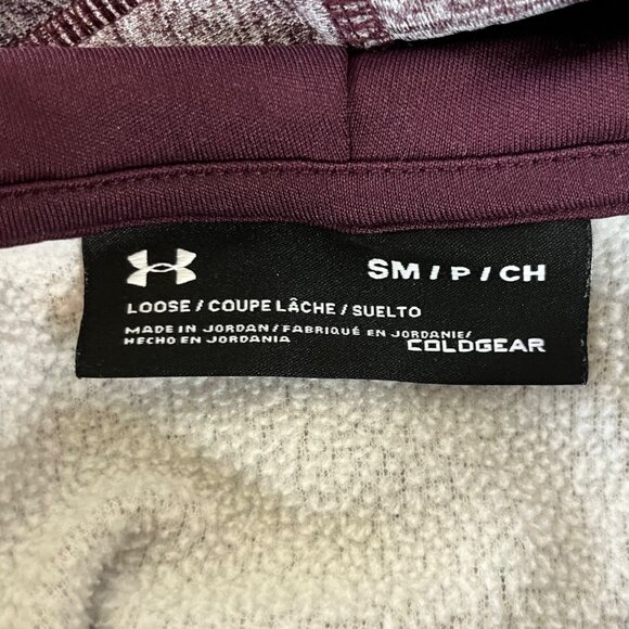 Under Armour Hoodie Sweatshirt Womens Small Burgundy Loose Fit Cold Gear - Picture 5 of 8